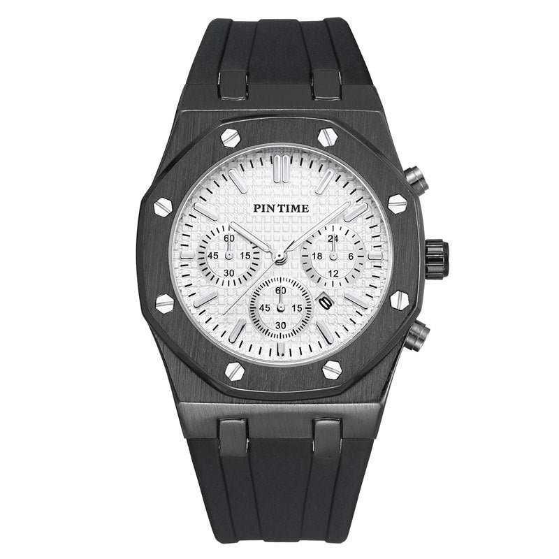 Men's Three-Dial Sports Watch — Multi-Function, Waterproof, Fashion Casual