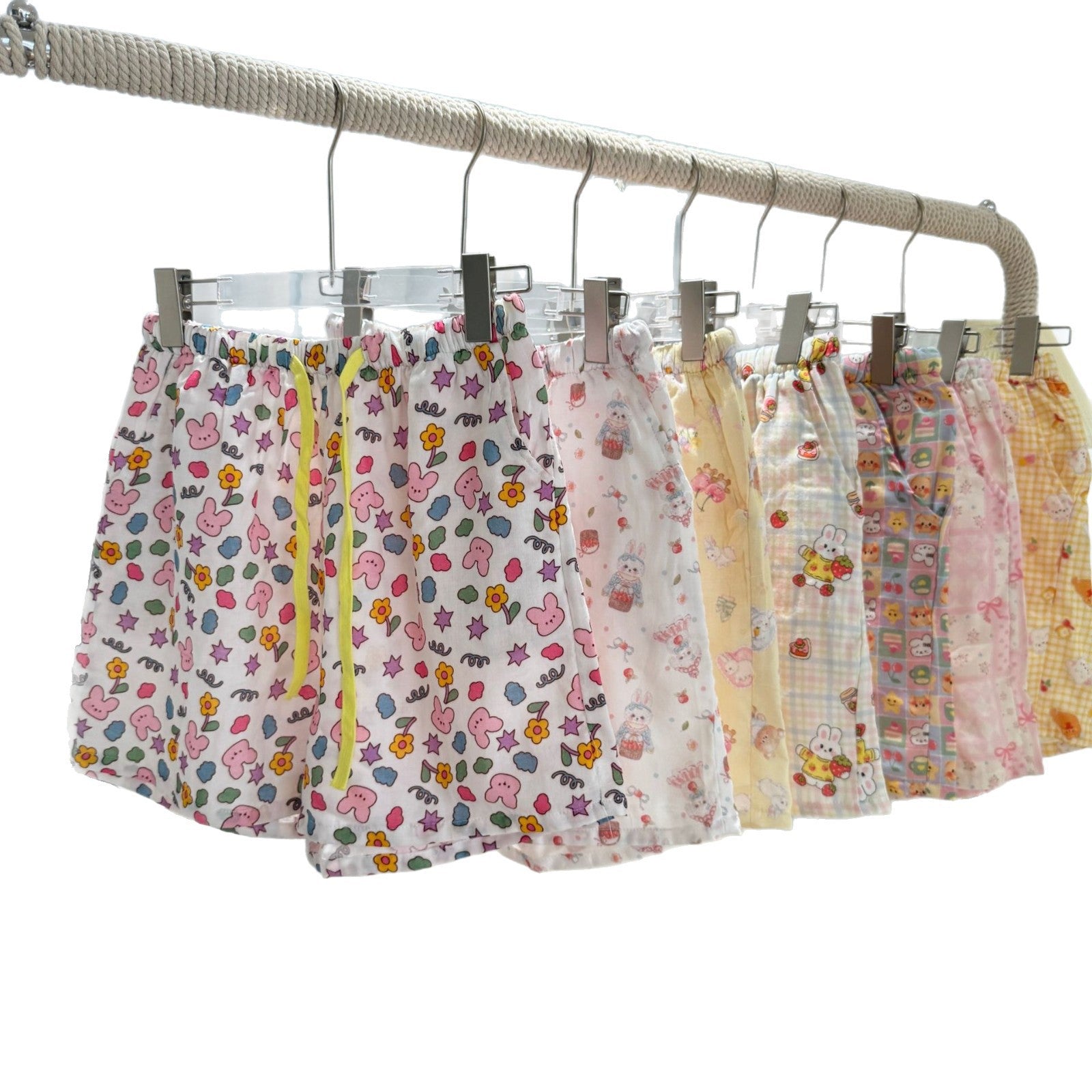 Very Easy to Wear! ! Cotton Loose Pajamas for Girls, Double-Layer Gauze Home Pants, Summer Shorts, Soft Walking Shorts