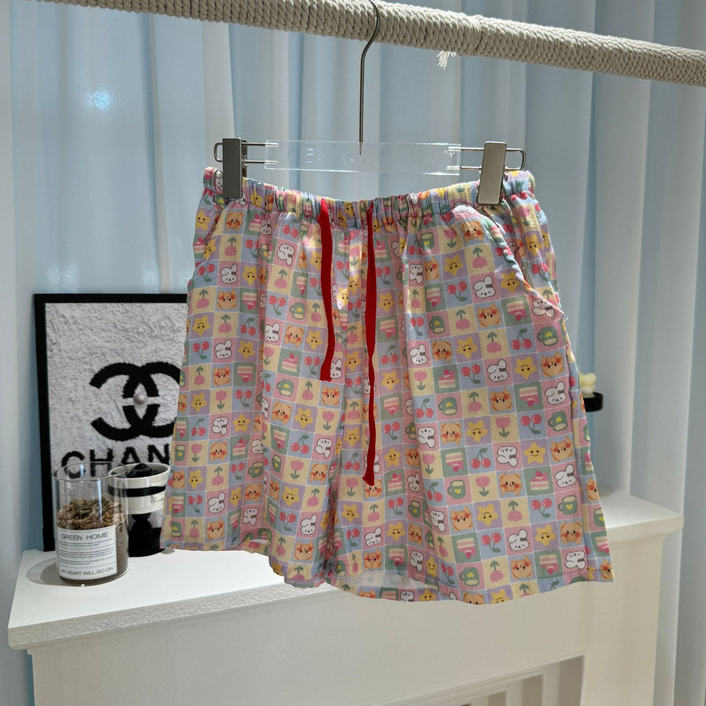 Very Easy to Wear! ! Cotton Loose Pajamas for Girls, Double-Layer Gauze Home Pants, Summer Shorts, Soft Walking Shorts