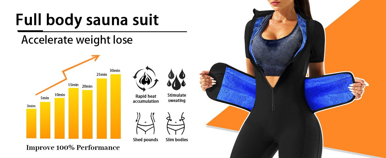 Sweat Suit Cross-Border Body Shaping Corset Amazon Women's Running Fitness European and American Sports One-Piece Body Shaping Suit