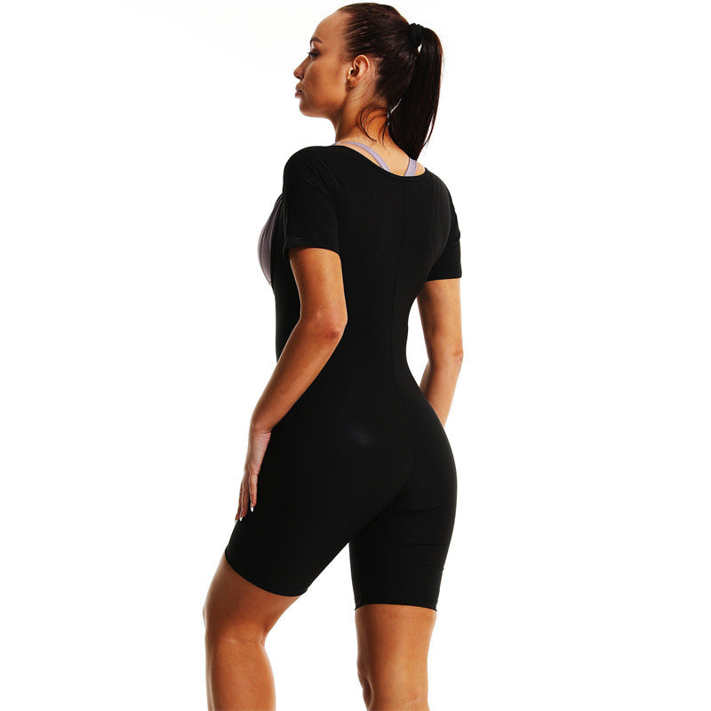 Cross-Border Tight Women's Waist-Lifting Hip Sweat Suit Running Yoga Fitness Suit Sports Sweat Bodywork Suit