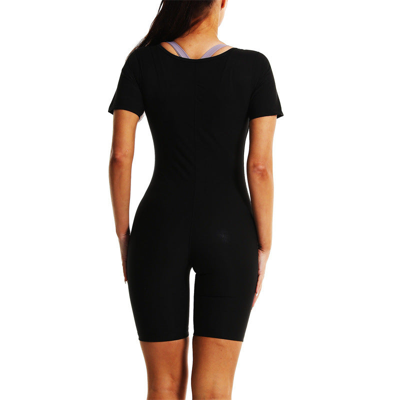 Cross-Border Tight Women's Waist-Lifting Hip Sweat Suit Running Yoga Fitness Suit Sports Sweat Bodywork Suit