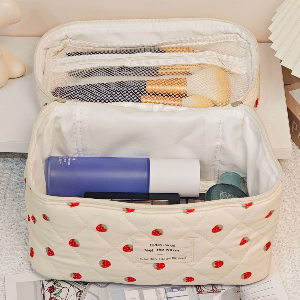 Cosmetic Bag, Large Capacity, Portable Quilted Bag for Girls, Home Skin Care Product Cosmetics Bag, Travel Cosmetics Storage Bag