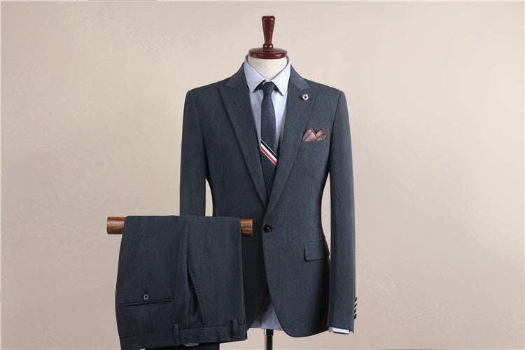 Men's One-Button Three-Piece Tuxedo Suit — Wedding, Groomsman & Business Formal