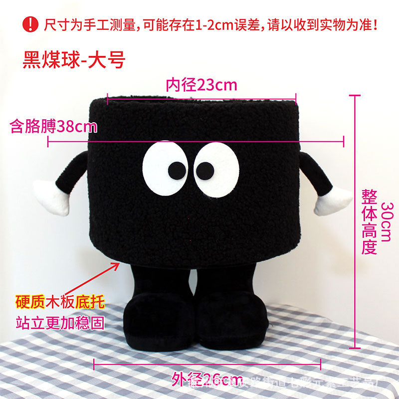 Cartoon Bigfoot Monster Storage Basket — Large Dopamine Lamb Velvet Cute Organizer