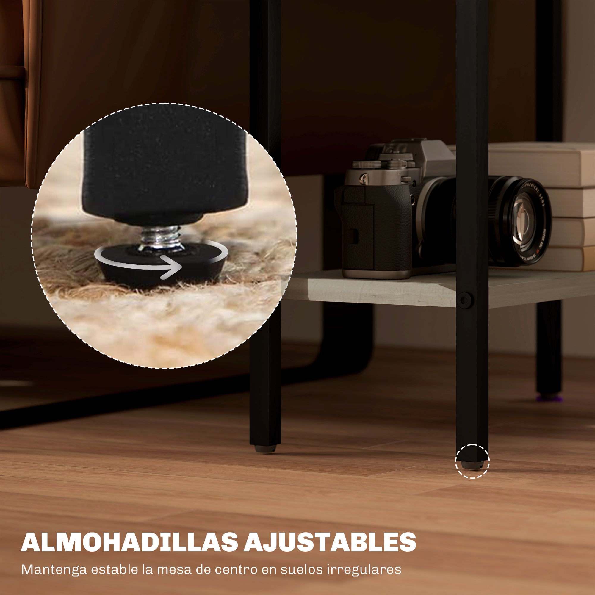 Homcom Narrow Side Table with 3 Levels with Open Shelves and Steel Structure for Living Room Bedroom 43X18X62.5Cm