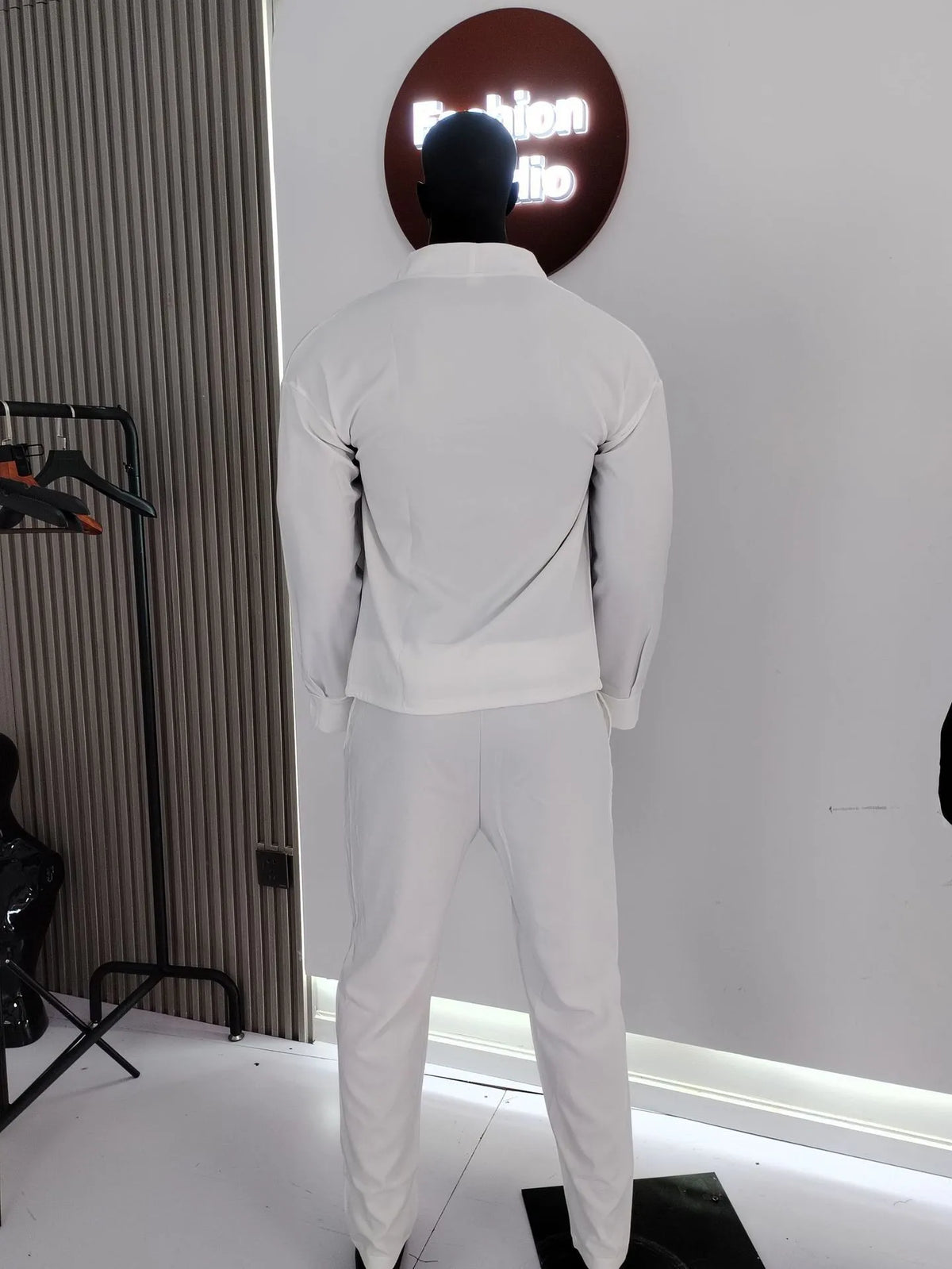 Men's Business Casual Sporty Long Sleeve Jacket & Pants Set – Pure Color Loose Spring Autumn Suit