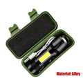Mini COB+XPE LED Flashlight – USB Rechargeable, Zoomable, 3 Modes with Pocket Clip for Camping & EDC