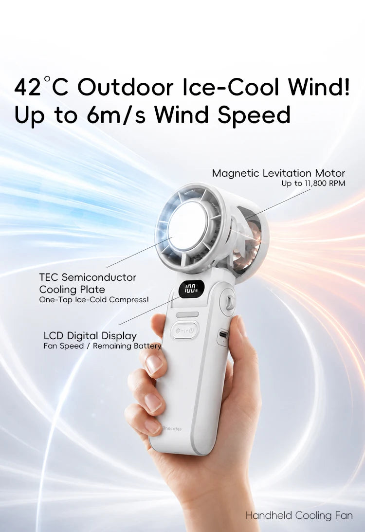 Rechargeable Handheld Fan with Optional Ice Cooling