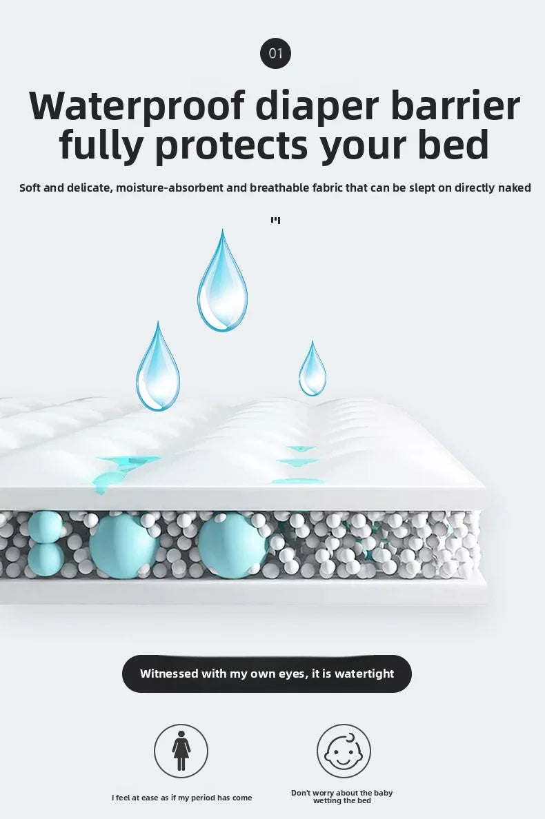 Brushed Cotton Waterproof Pillowcase – Soft Breathable Padded Pillow Cover, Single or 2-Piece Set