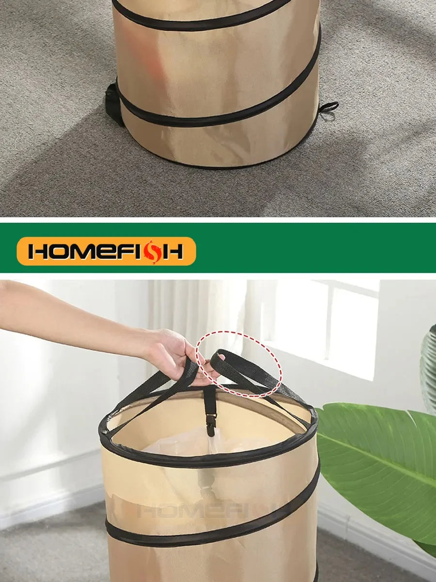 Pop-Up Folding Trash Can — Portable Outdoor Camping Garden Garbage Bag Leaf Bucket