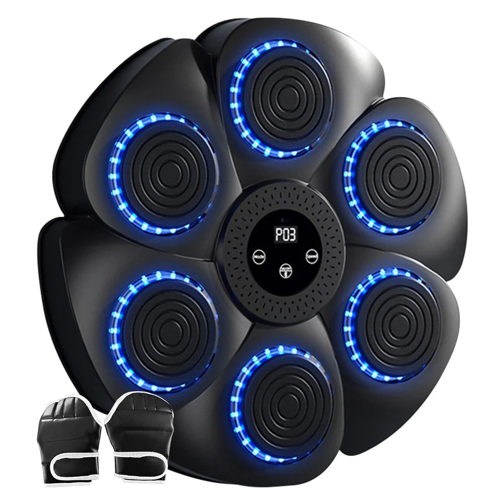 Smart Music Boxing Machine – RGB LED Reaction Wall Target with Bluetooth, Gloves Included