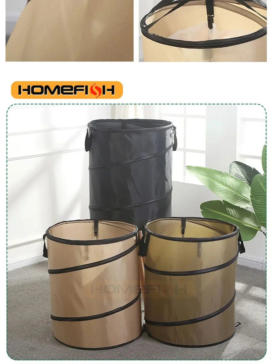 Pop-Up Folding Trash Can — Portable Outdoor Camping Garden Garbage Bag Leaf Bucket