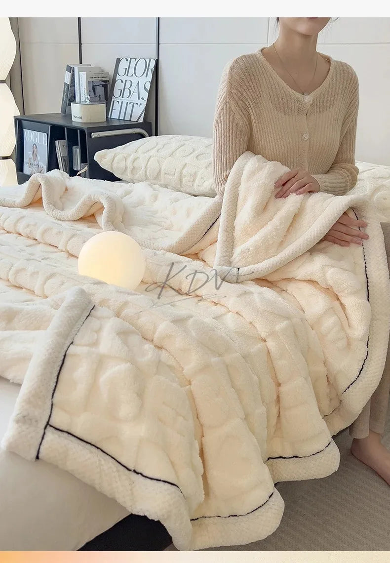 Heart Pattern Fleece Blanket – Cozy Throw & Bedding Sets