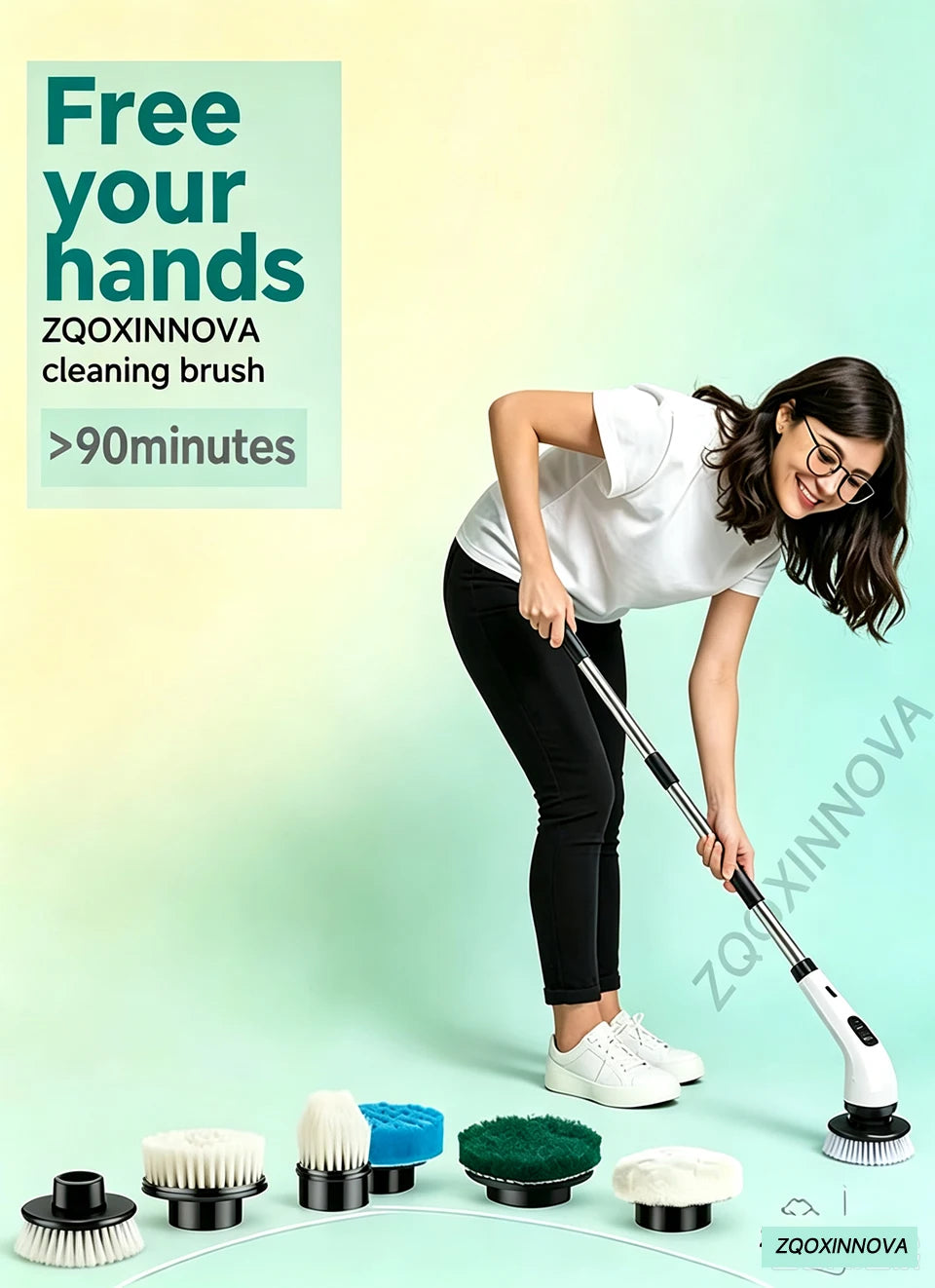 Cordless Multipurpose Spin Scrubber – Electric Cleaning Brush for Kitchen, Bathroom, Toilet & Broom