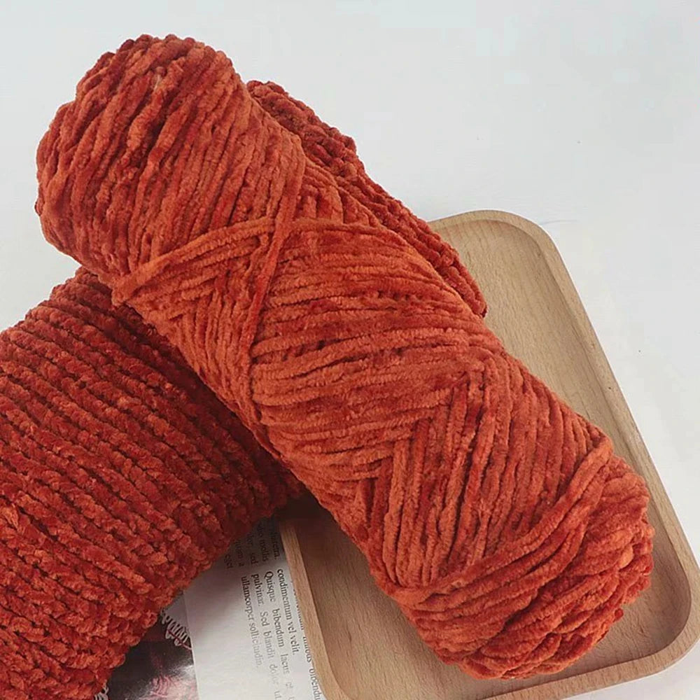 Chenille Soft Velvet Yarn – 95g Blended Knitting Wool for Crochet Scarves, Baby Blankets & Hats