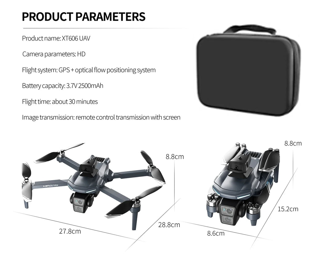 XT606 GPS Drone with Camera & Screen Remote