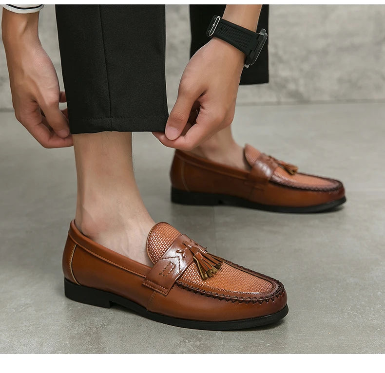 Men's Pointed-Toe Slip-On Dress Loafers