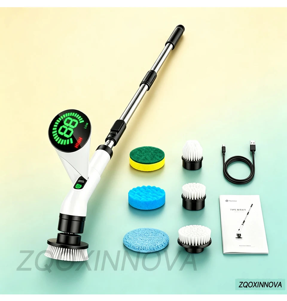 Cordless Multipurpose Spin Scrubber – Electric Cleaning Brush for Kitchen, Bathroom, Toilet & Broom