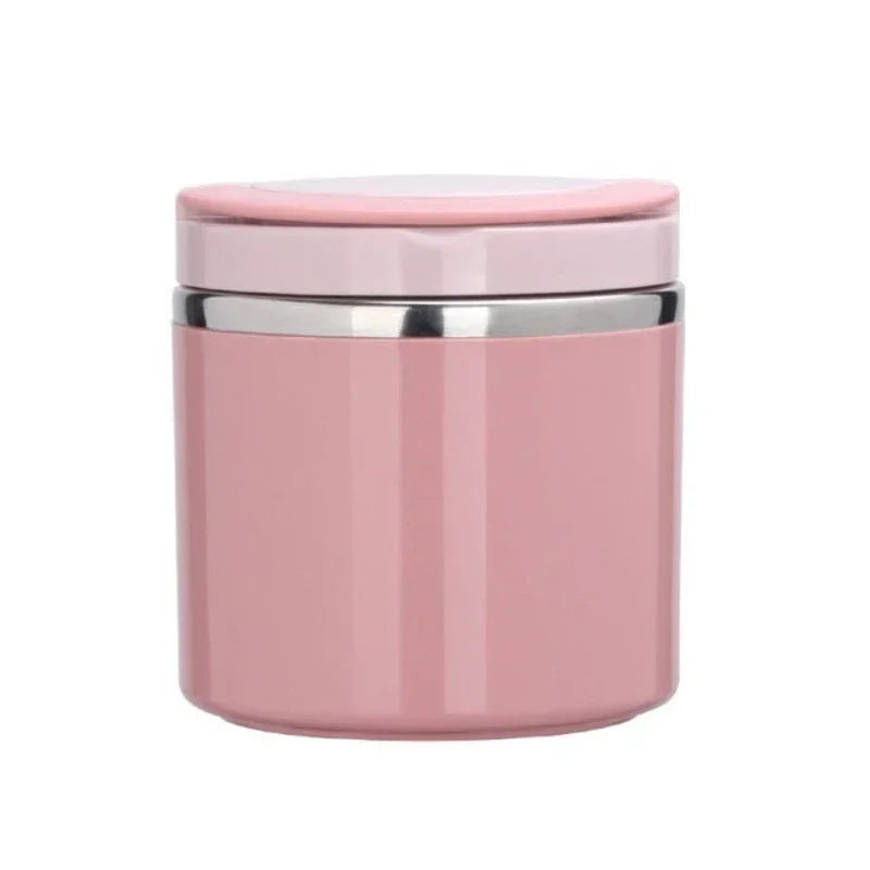 JUSTINLAU 630ml/1000ml Insulated Food Thermal Jar – Stainless Steel Soup Thermos with Bowl Lid, 6–12Hr Hot