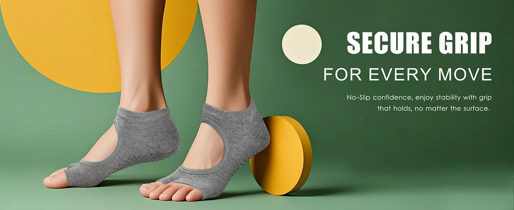 Women's Toeless Yoga Grip Socks – Pilates & Dance