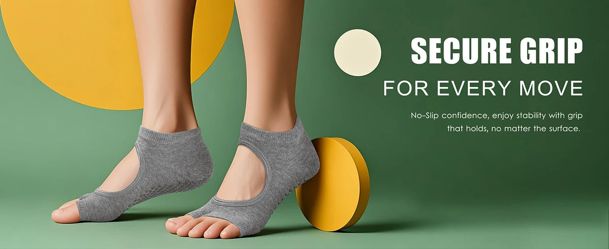 Women's Toeless Yoga Grip Socks – Pilates & Dance