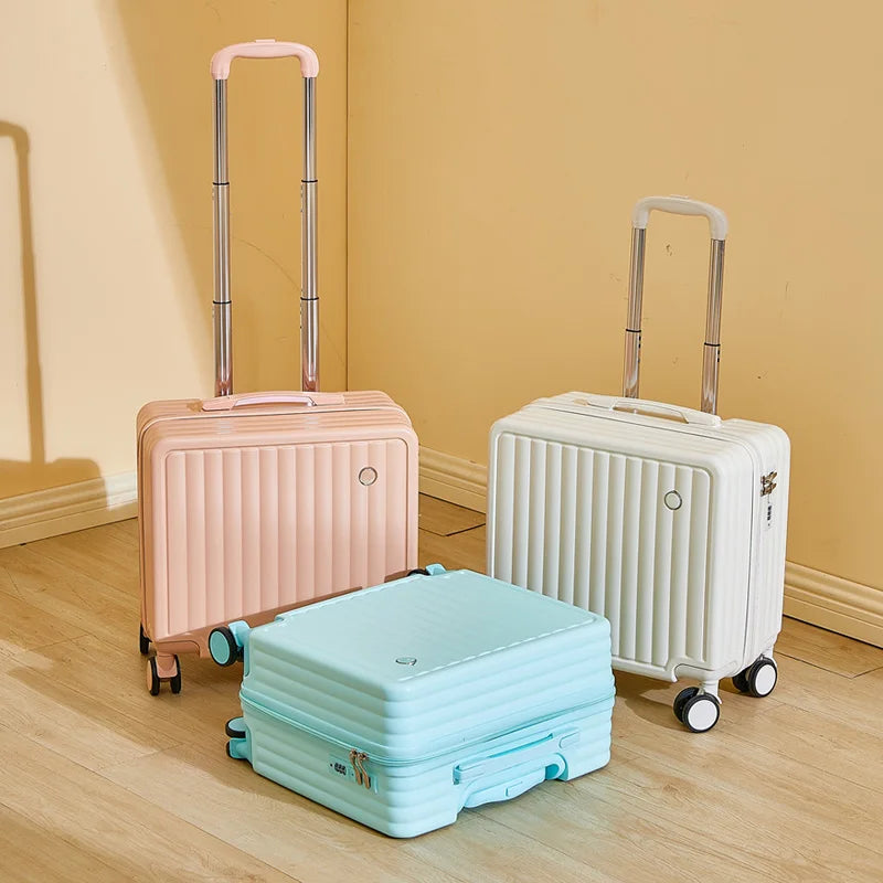 18-Inch Carry-On Luggage – Cute ABS Hardside Suitcase with Password Lock & Silent Spinner Wheels
