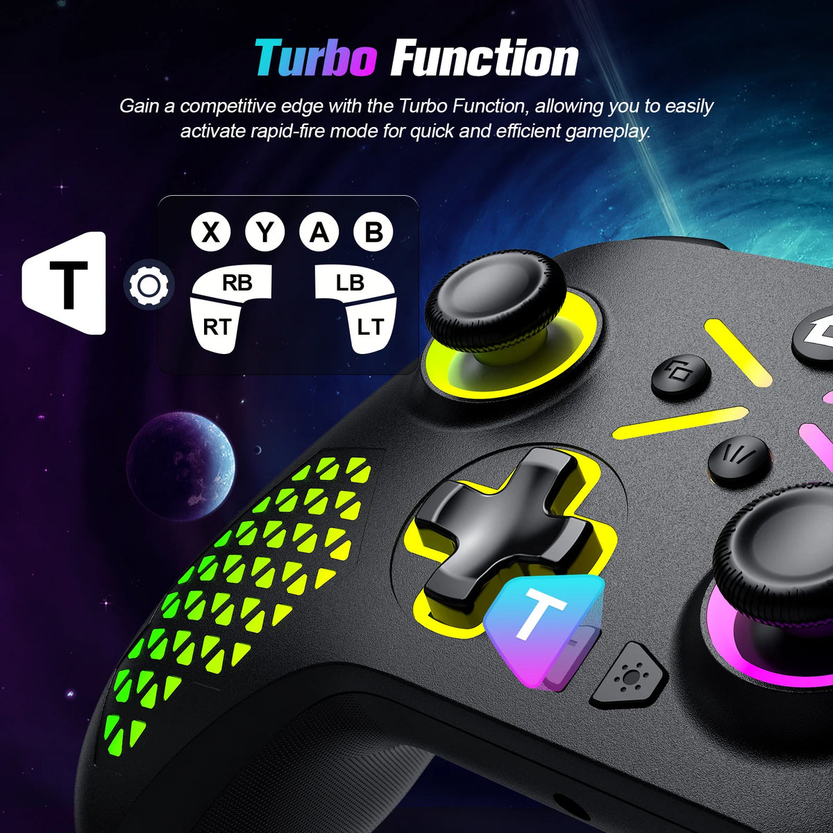 Wireless Xbox Gamepad – 2.4G, Dual Vibration, 6-Axis Gyroscope for Xbox One/S/X, Win 7/8/10