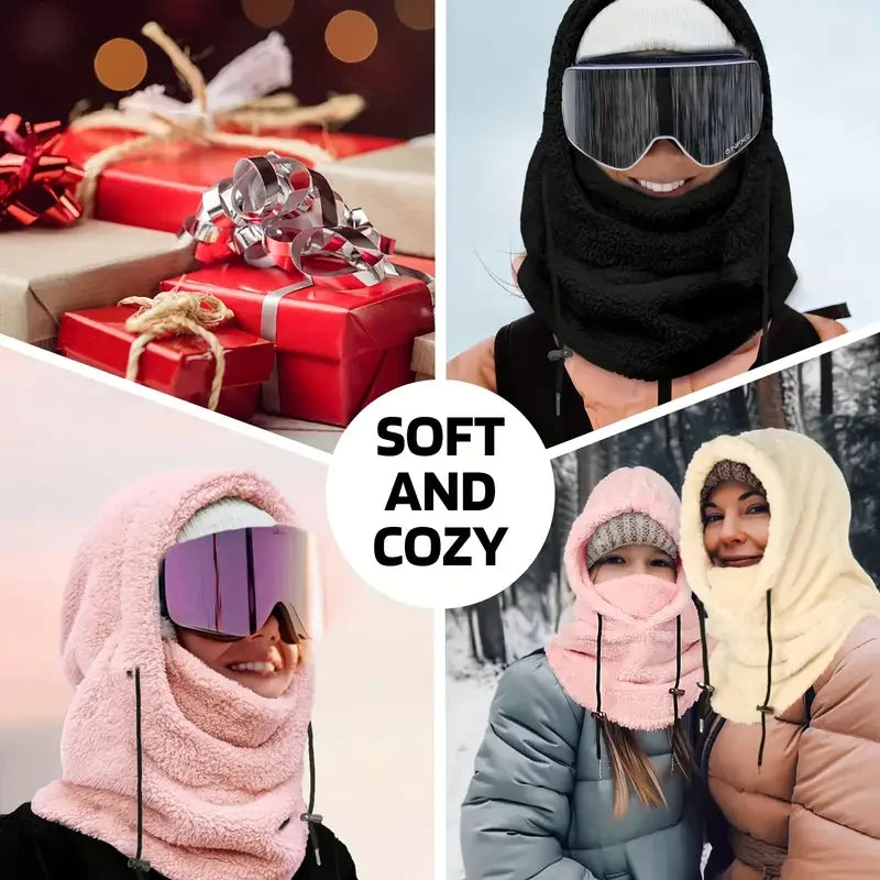 Polar Fleece Balaclava with Adjustable Hood and Neck Cover