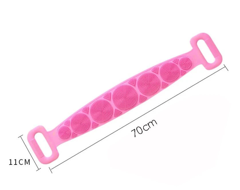 Silicone Exfoliating Back Scrub Belt – Double-Sided Shower Body Cleaner Strap