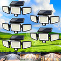 3-Head Solar Outdoor Security Light — Motion Sensor, Wireless Remote, Dimmable LED (1–5 Pack)