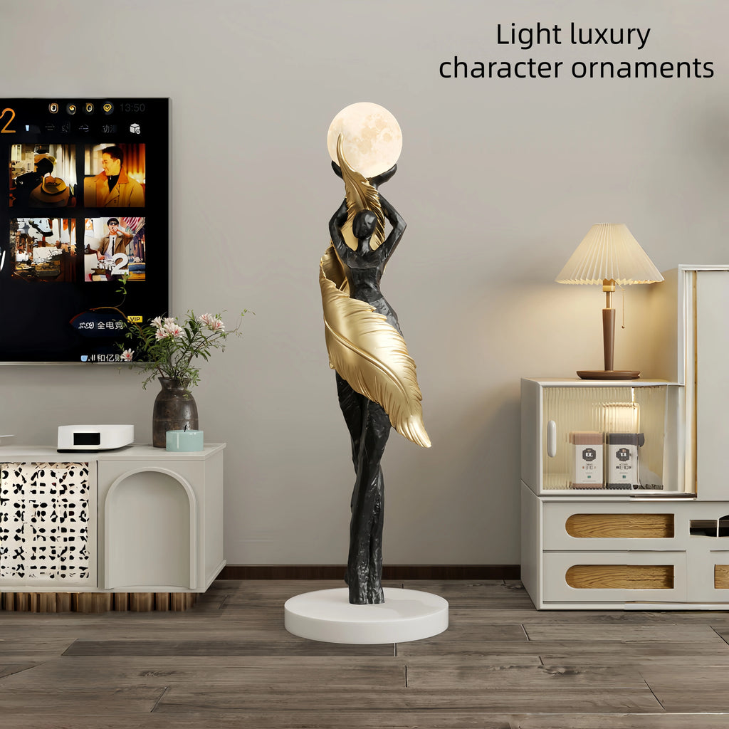 Sculptural Resin Lamp – 85 cm LED Accent