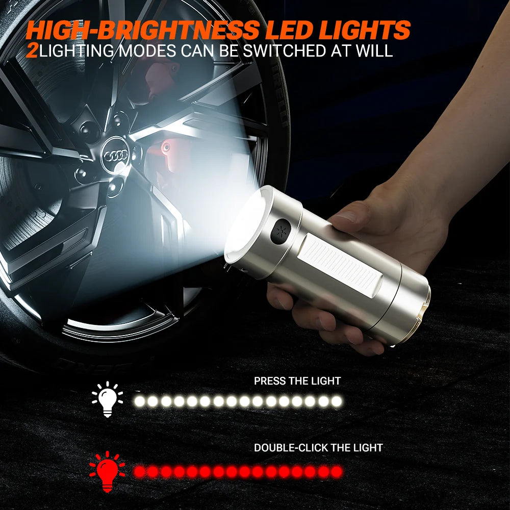 Cordless Car Vacuum & Blower – Detachable Battery & LED