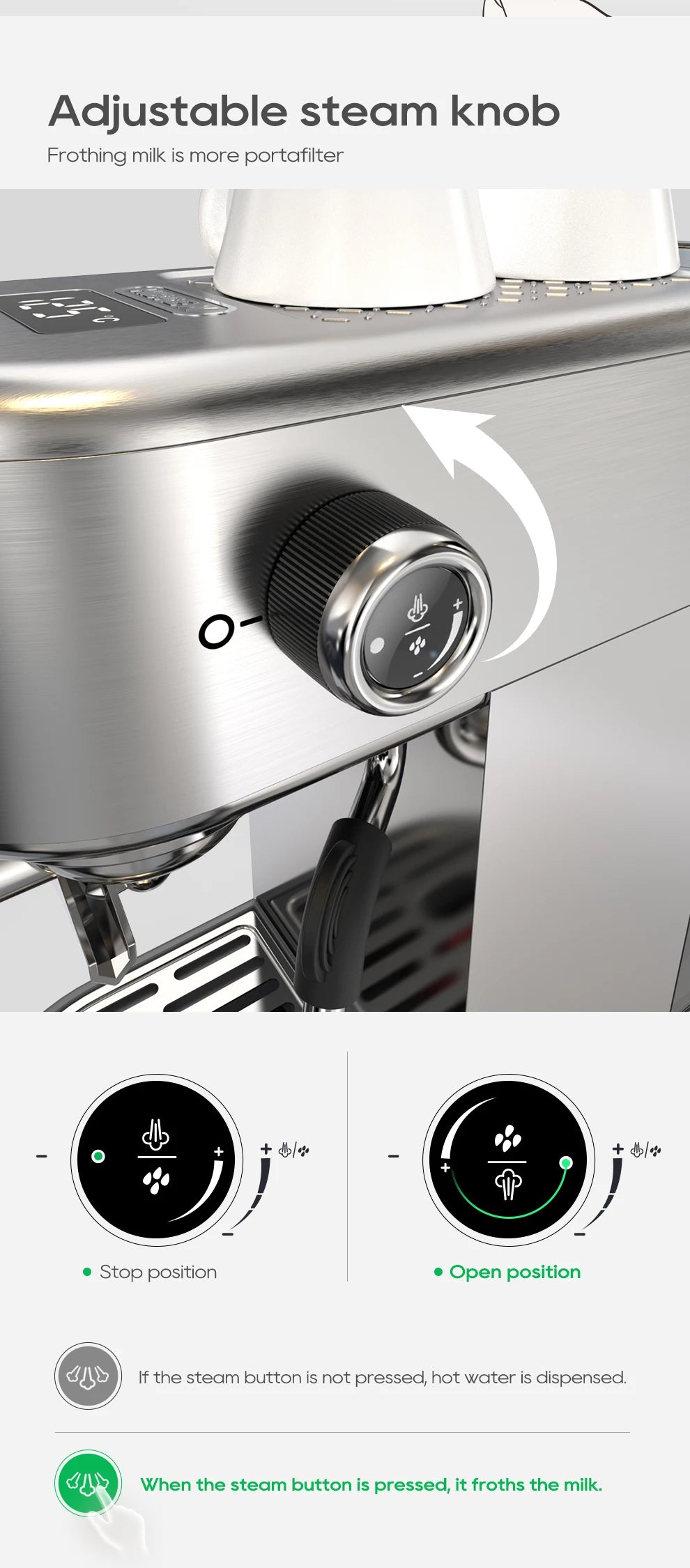 Barista-Level Espresso at Home — HiBREW H10B 20-Bar Semi-Automatic Espresso Machine | Temperature Control, Hot & Cold, Slim Design