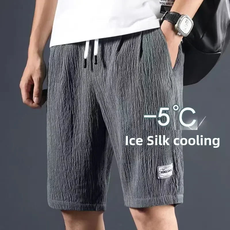 Men's Ice Silk Casual Loose Shorts — Summer Big Pants Comfortable Outerwear