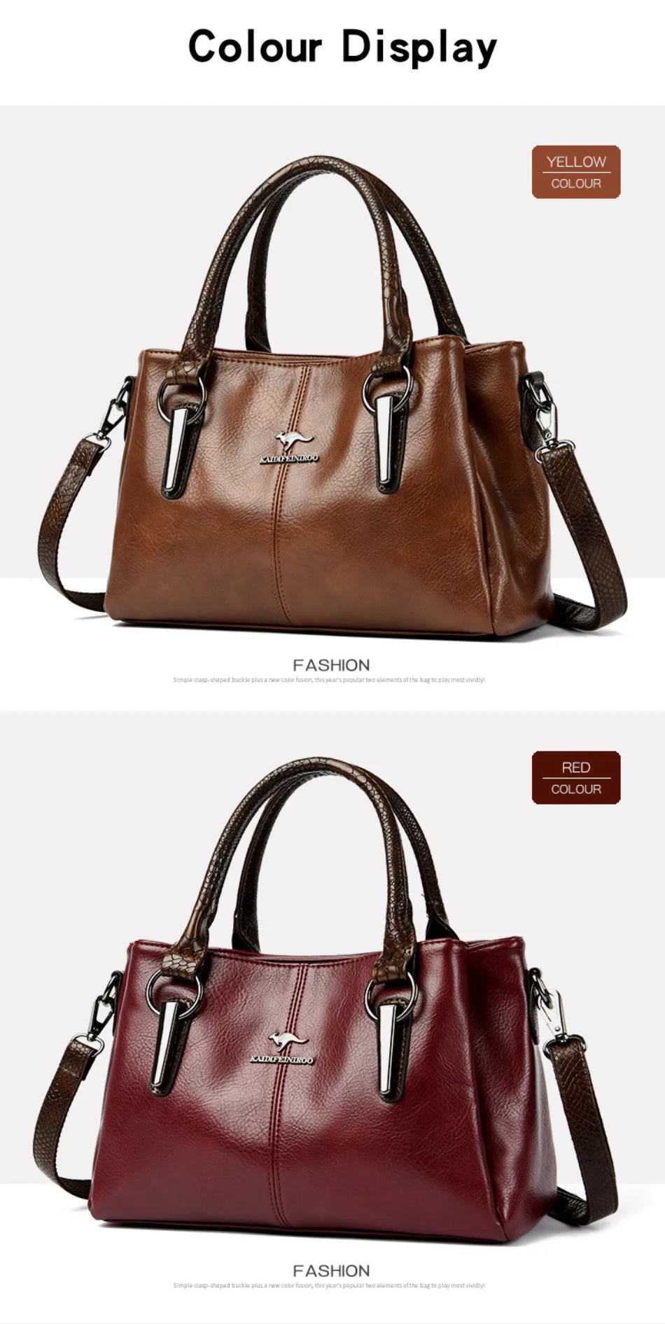 Luxury Soft Leather Large Capacity Tote Crossbody Bag – Elegant Shoulder Handbag for Women