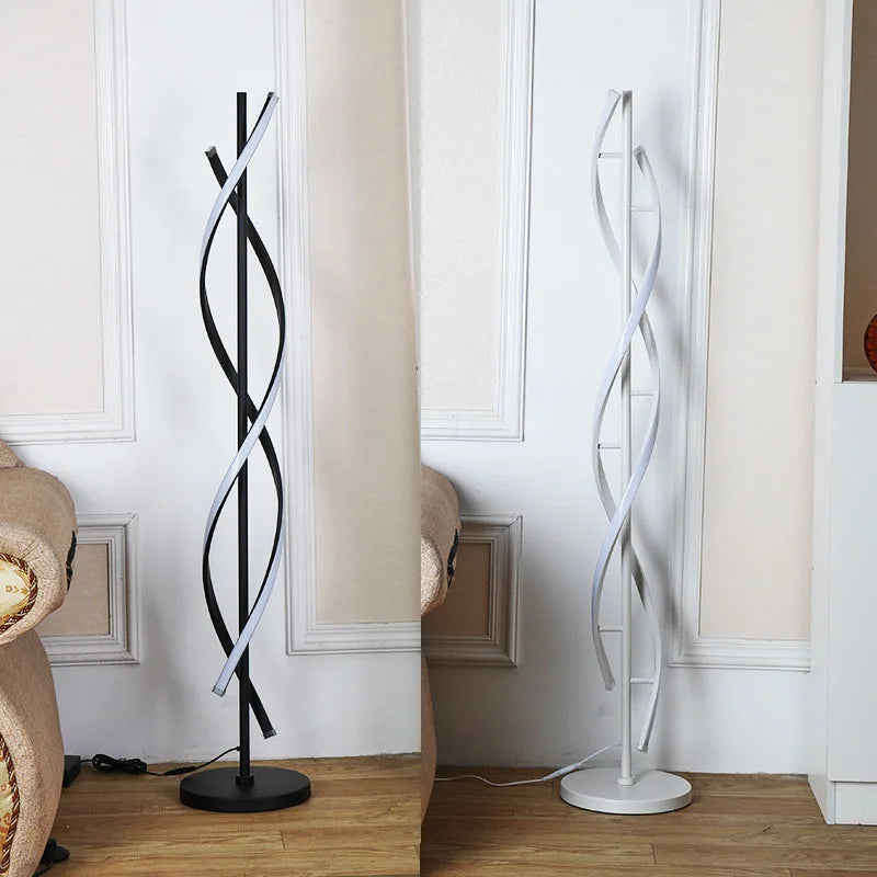 Spiral LED Floor Lamp – 135cm Sculptural Light