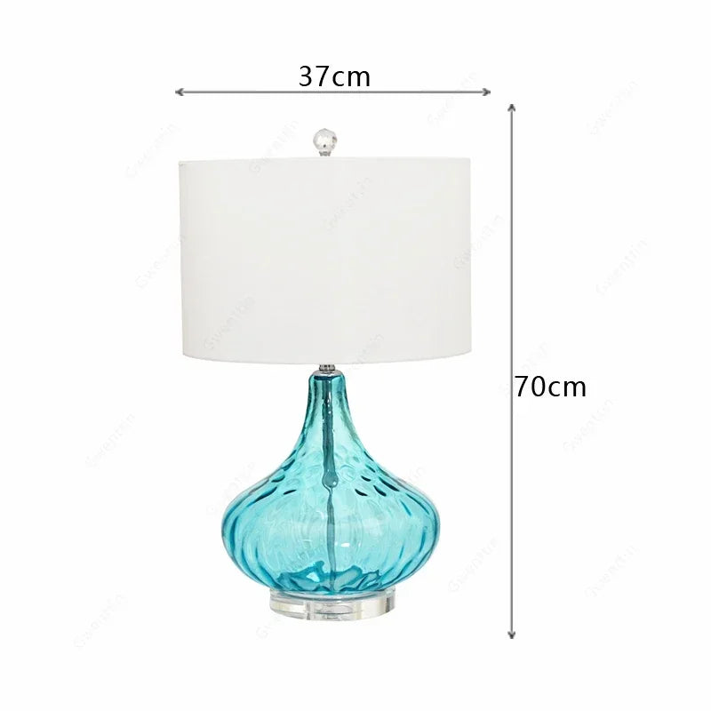 Water Ripple Table Lamp – Blue Glass Design