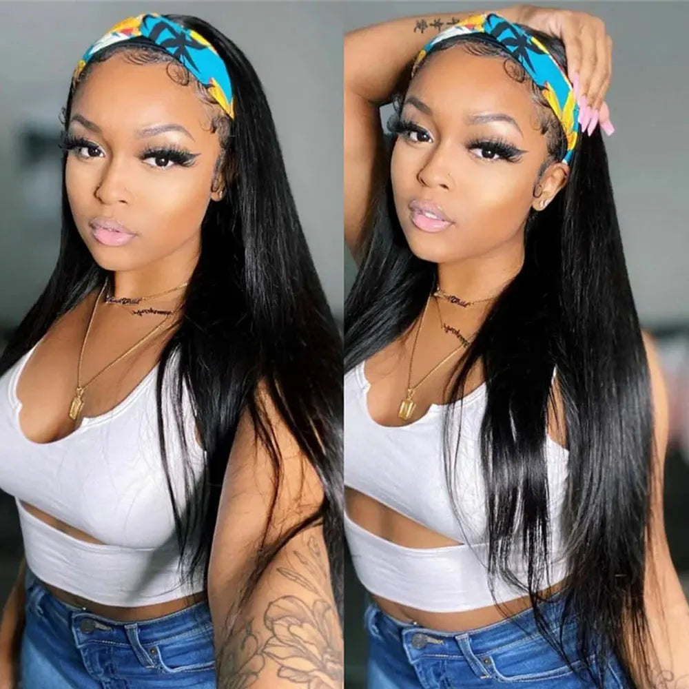 Jerry Curly 3-in-1 Half Wig | Seamless Kinky Curly Headband Clip-In Glueless Human Hair Natural Black