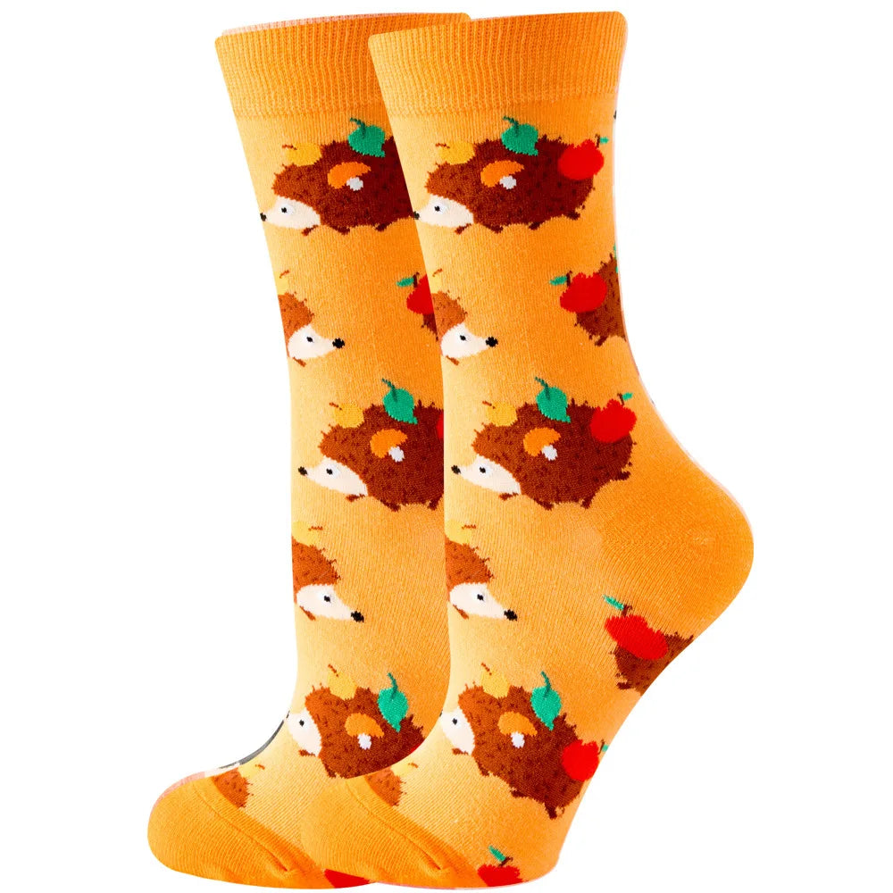 Women's Animal Print Socks – Cotton-Blend Crew