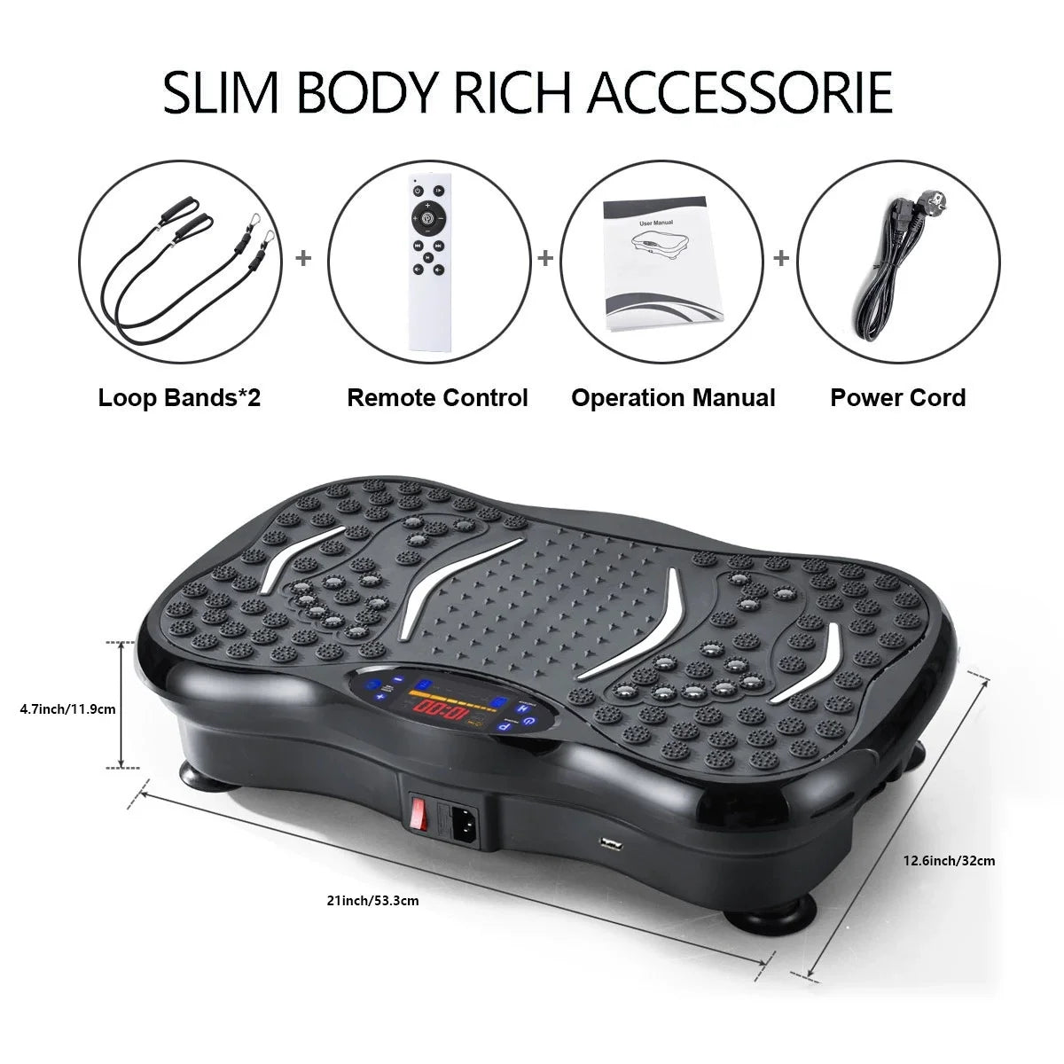Vibration Plate Fitness Machine with Bluetooth Speaker — Fat Burning Full Body Workout Platform
