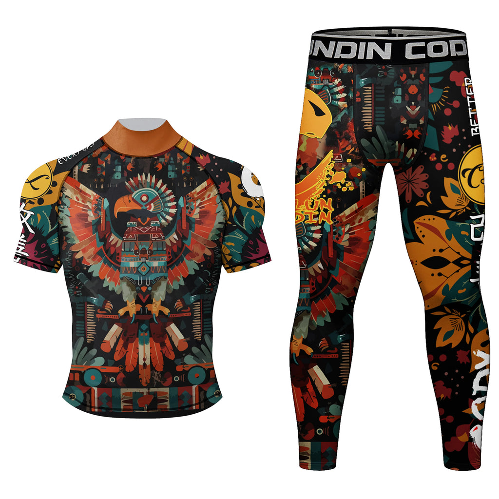 Men's MMA Rash Guard 4-Piece Fight Set – Sublimation Print Grappling Suit
