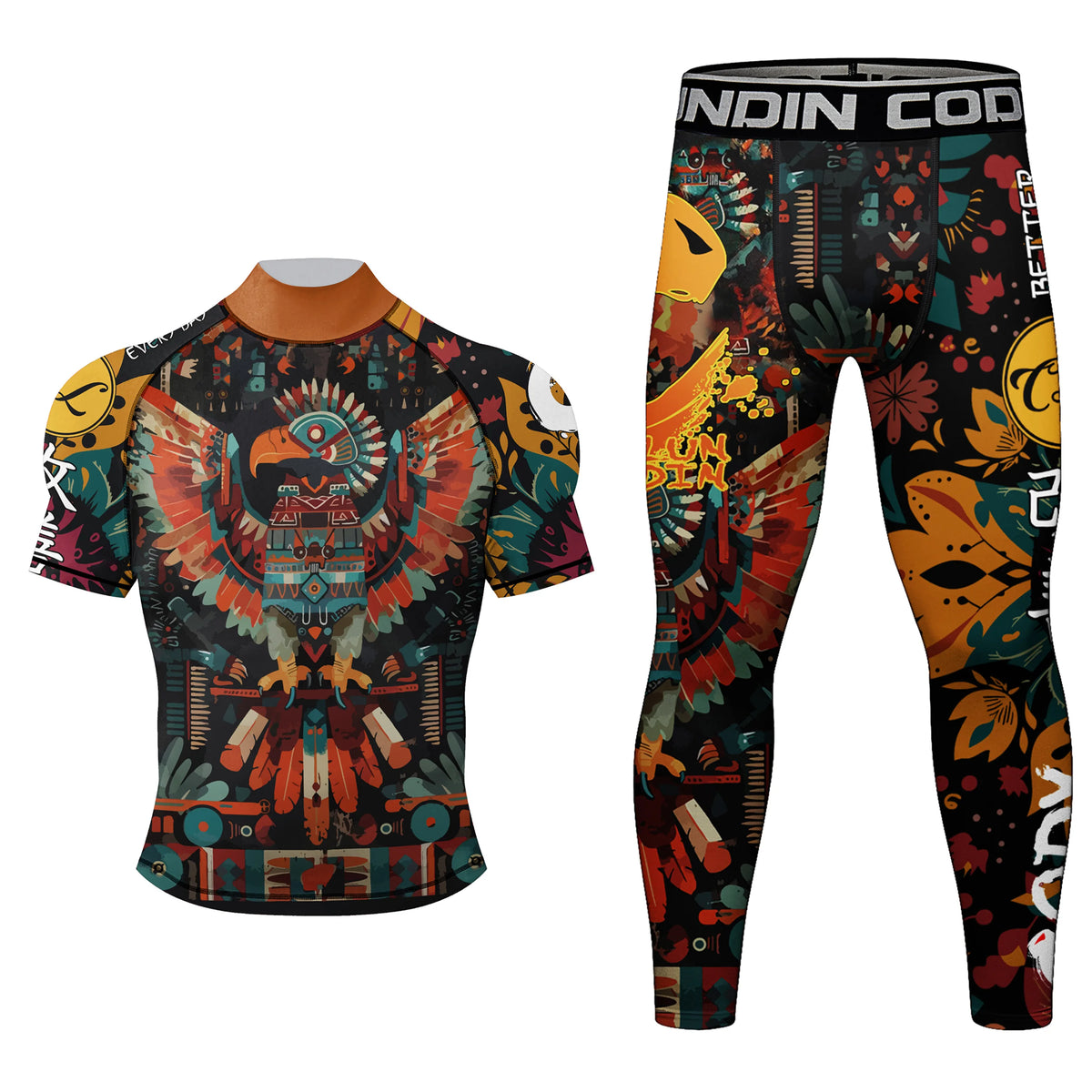 Men's MMA Rash Guard 4-Piece Fight Set – Sublimation Print Grappling Suit