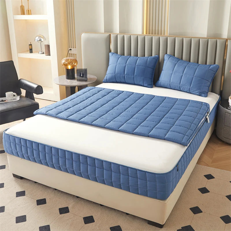 Six-Sided All-Inclusive Mattress Cover with Zipper – Thickened Quilted Protector, Custom Sizes