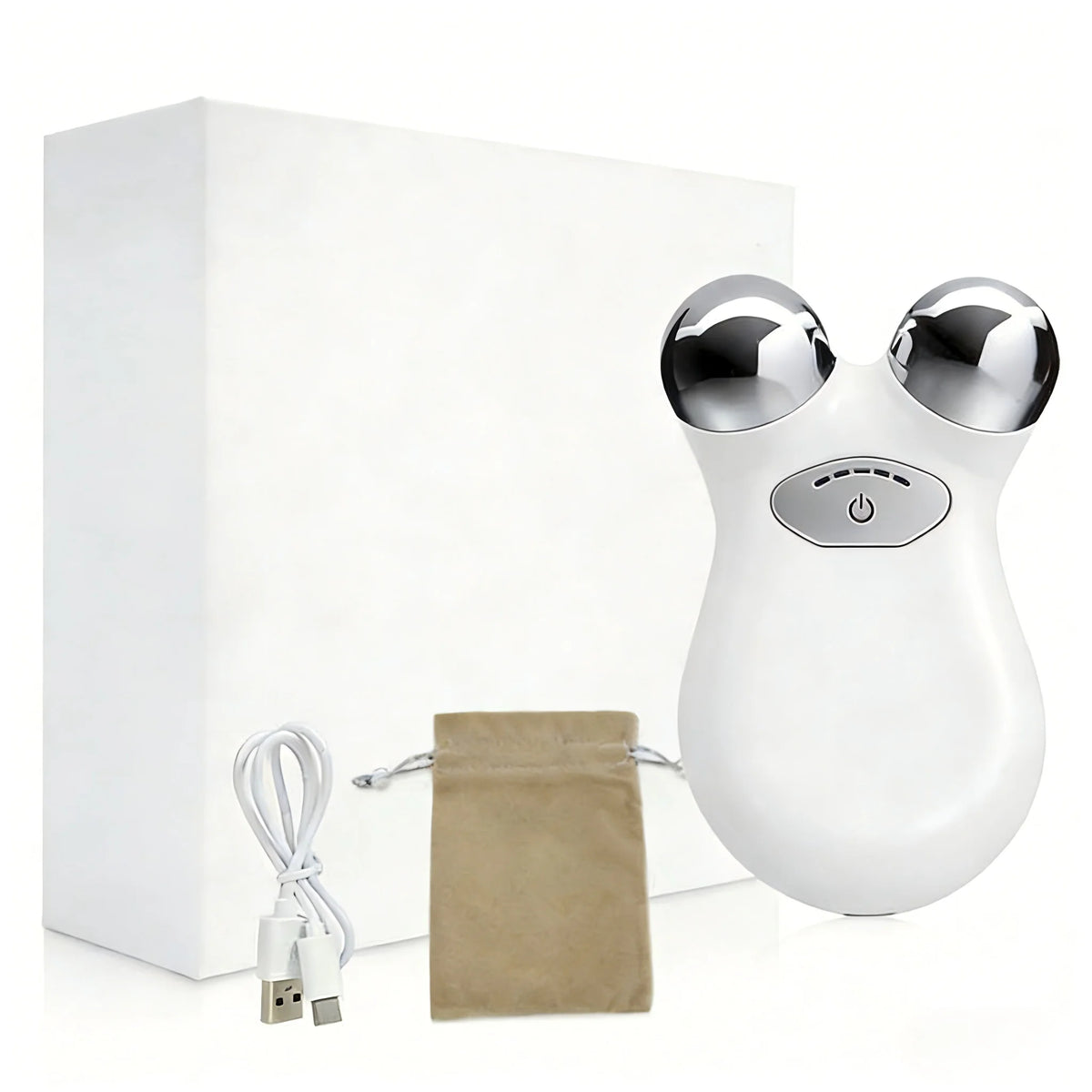 5-Level Microcurrent EMS Face Roller – V-Line Lifting, Skin Tightening & Serum Absorption Device