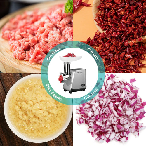 800W Electric Meat Grinder — One-Button Operation, Food-Grade Aluminum with Sausage Attachment