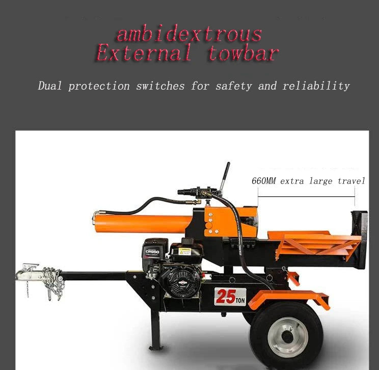 25 Ton Gasoline Log Splitter – Hydraulic Firewood Processor for Farm & Home Use