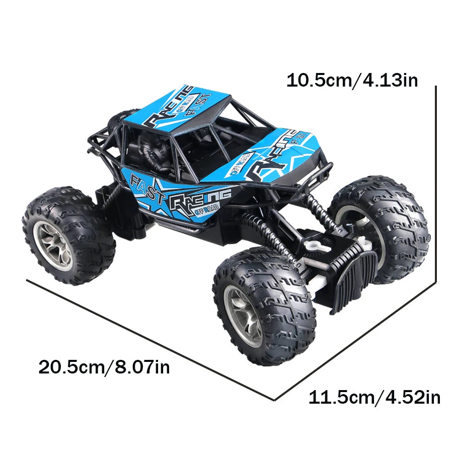 4-Way Remote Control Off-Road Climbing Toy Car with Lights & Anti-Slip Rubber Tires