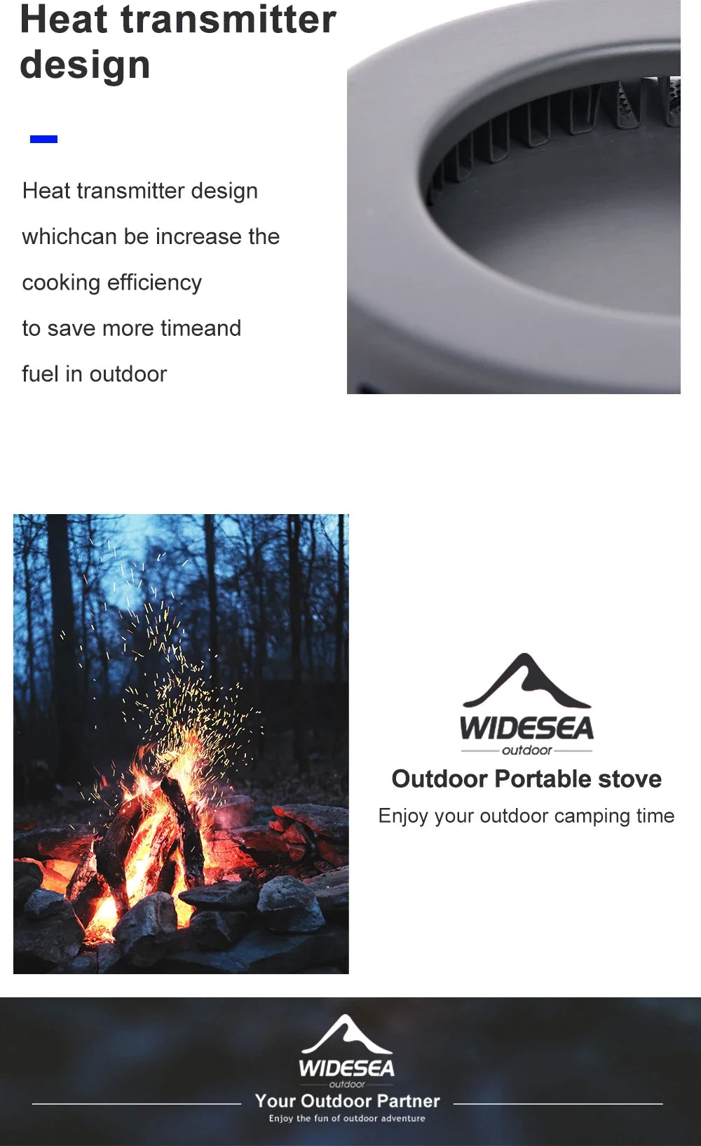 Outdoor Camping Cookware Set — 1.3L & 2.3L Cooking Pot with Kettle & Tableware