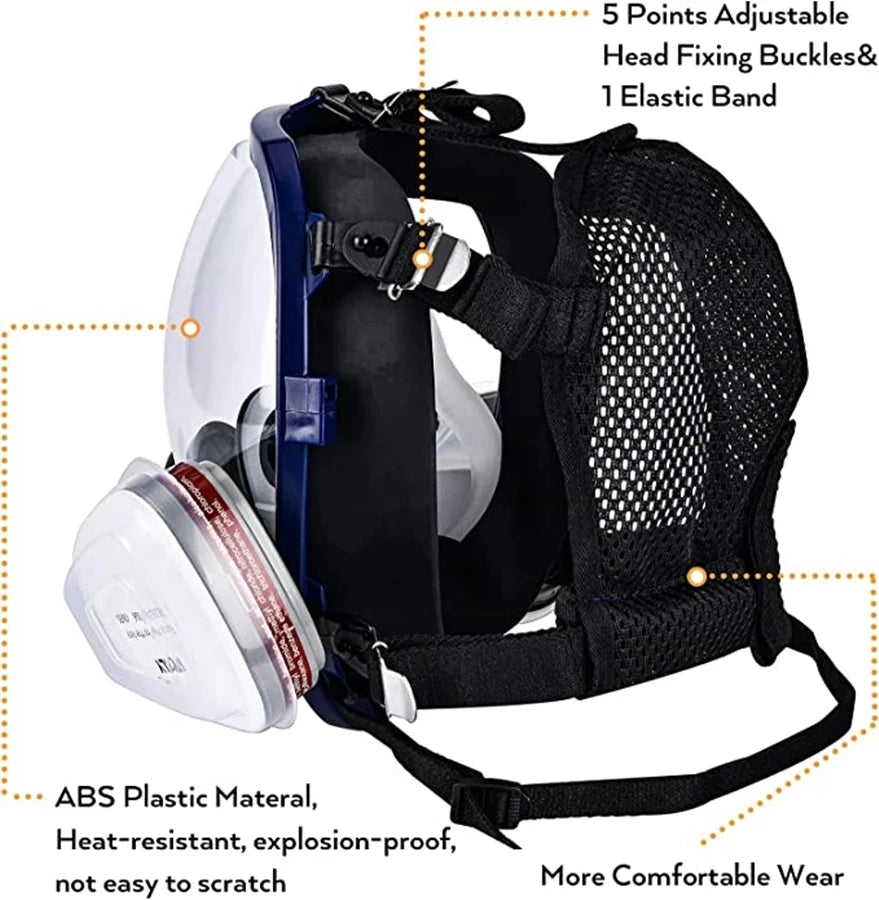 6800 Full Face Chemical Gas Mask Respirator